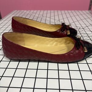 Kate Spade burgundy leather flats